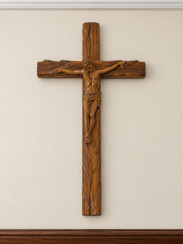 Crocifisso legno intagliato - legno,