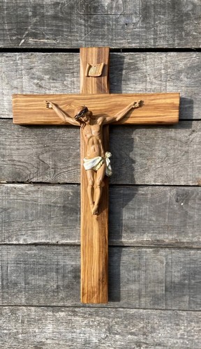 Crocefisso legno ulivo - legno,