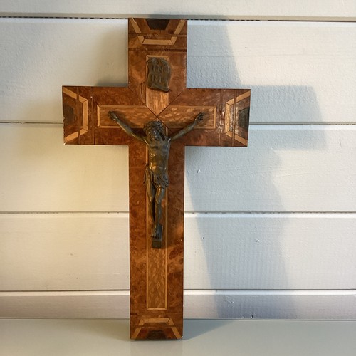 Vintage catholic wooden inlaid - vintage,