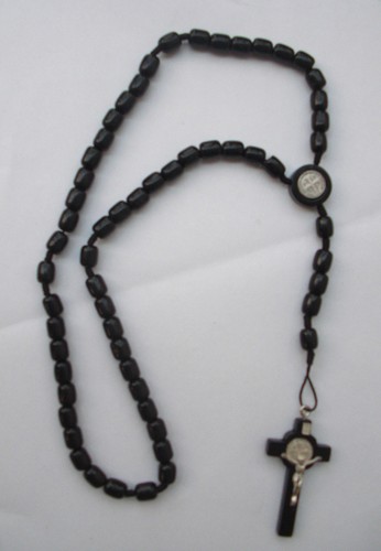 Collana rosario legno nero - legno,